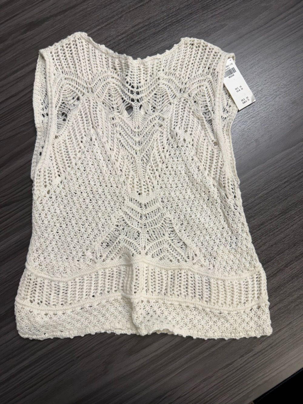Abercrombie & Fitch Cream Crochet Knit Tank Top